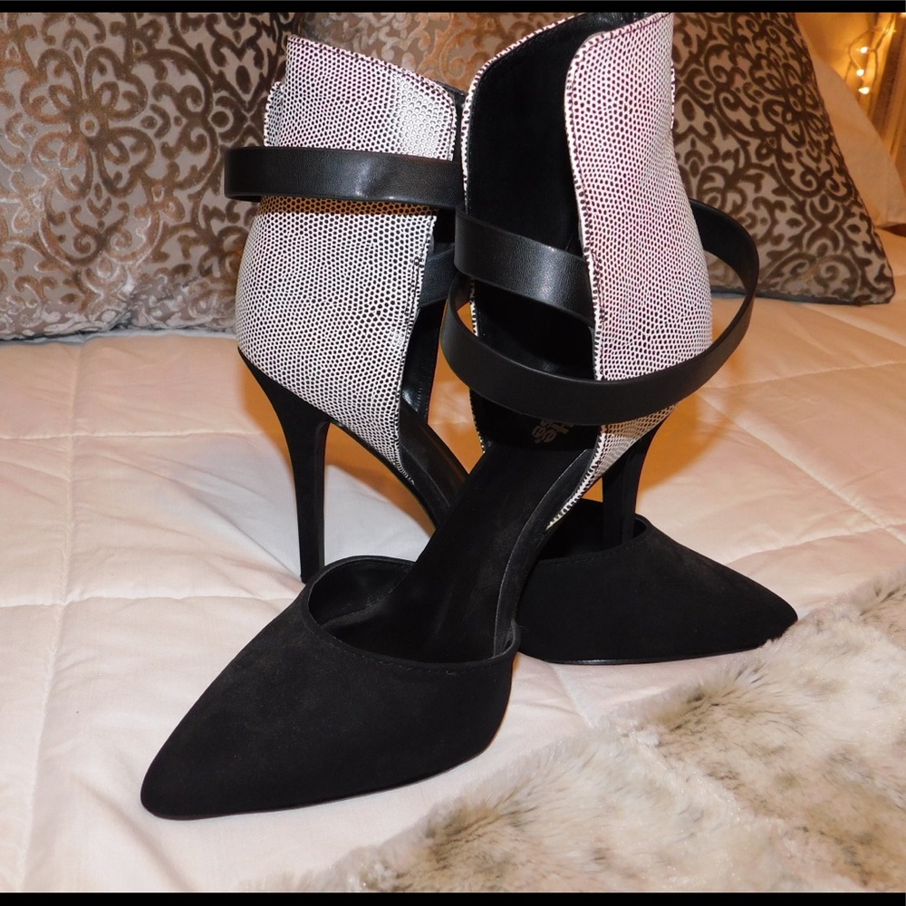 Black/White High Top Pumps